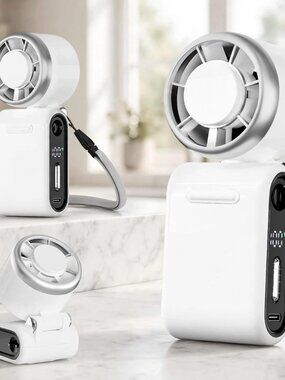 Mini Portable Handheld Turbo Fan 12H Rechargeable - White